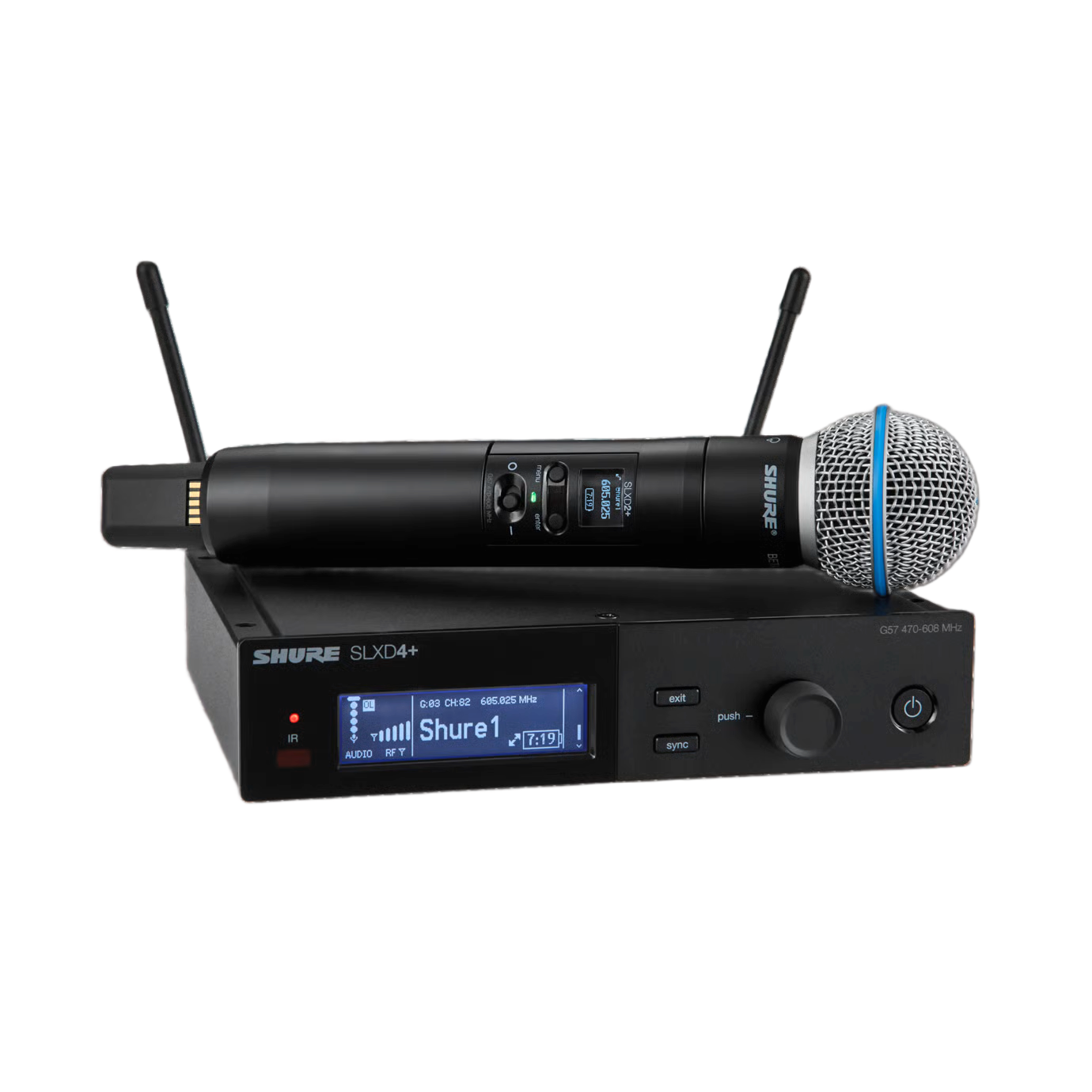 Shure SLXD24E/Beta58 H56 Funkmikrofon-System freigestellt